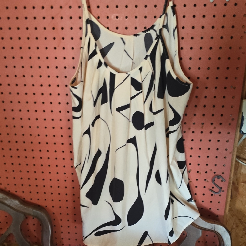 Abstract Black and Cream Women's Top